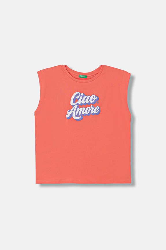 United Colors of Benetton t-shirt παιδικό βαμβακερό πορτοκαλί 3I1XC10TX.G.seasonal
