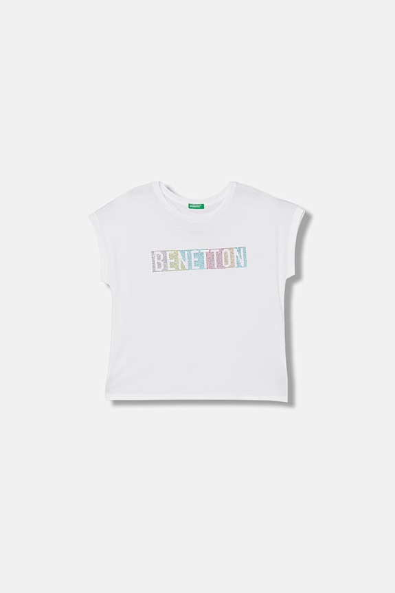 United Colors of Benetton T-shirt παιδικό βαμβακερό λευκό 3I1XC10TT.G.seasonal