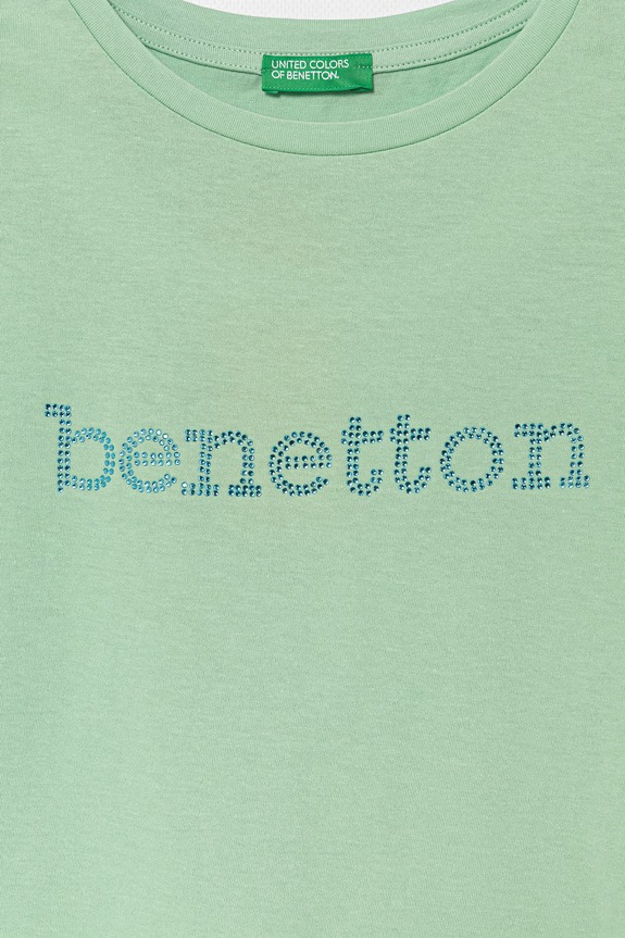 Девочка United Colors of Benetton футболка для детей из хлопка 3I1XC10TT.G.seasonal зелёный