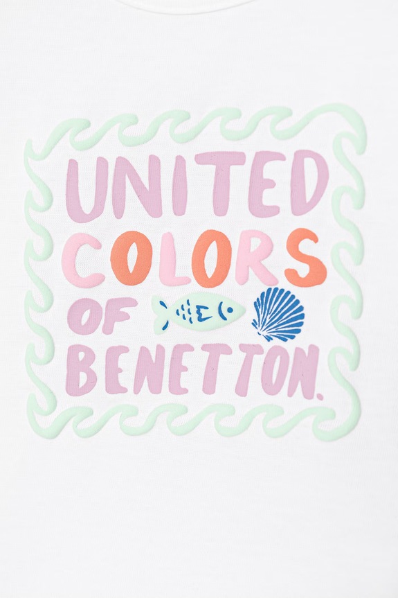 Deklice United Colors of Benetton top otroški bombažen 3I1XGH016.P.seasonal bela