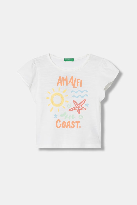 United Colors of Benetton tričko dětské bavlněné bílá 38V4G10N6.P.seasonal