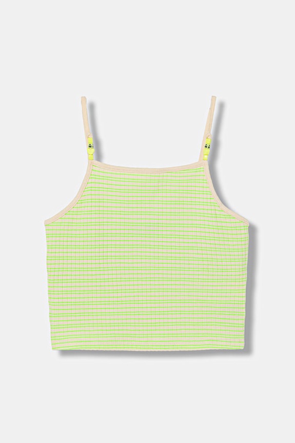 United Colors of Benetton crop top παιδικό με βαμβάκι κίτρινο 38DBCH027.G.seasonal