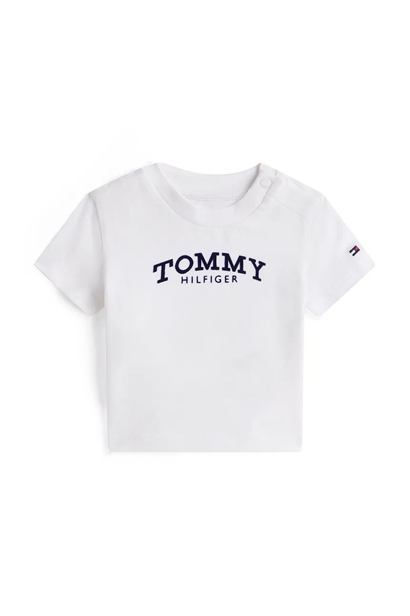 Majica kratkih rukava za bebe Tommy Hilfiger natpis bijela KN0KN02146.PPY2