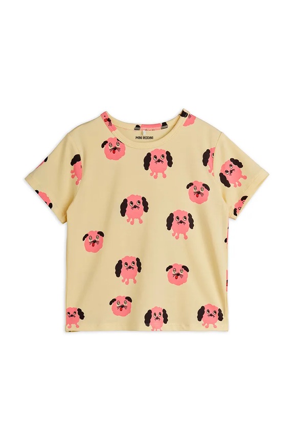 Παιδικό μπλουζάκι Mini Rodini Doggie 26120111 κίτρινο SS26
