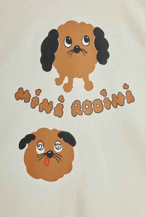 Αγορίστικα Παιδικό βαμβακερό μπλουζάκι Mini Rodini Doggie 26120112 λευκό