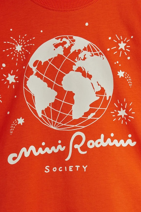 Αγορίστικα Παιδικό βαμβακερό μπλουζάκι Mini Rodini Mini Rodini society 26120149 πορτοκαλί