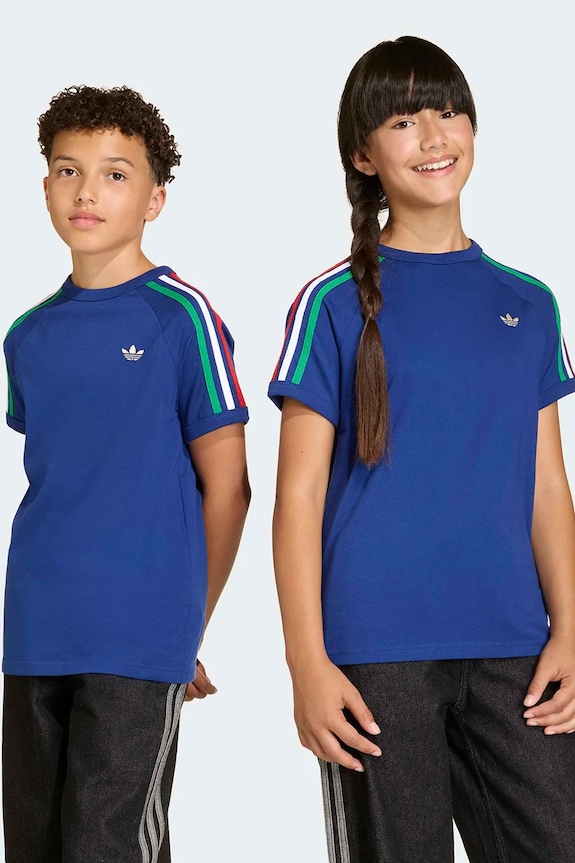 Detské bavlnené tričko adidas Originals bavlna modrá KC9515
