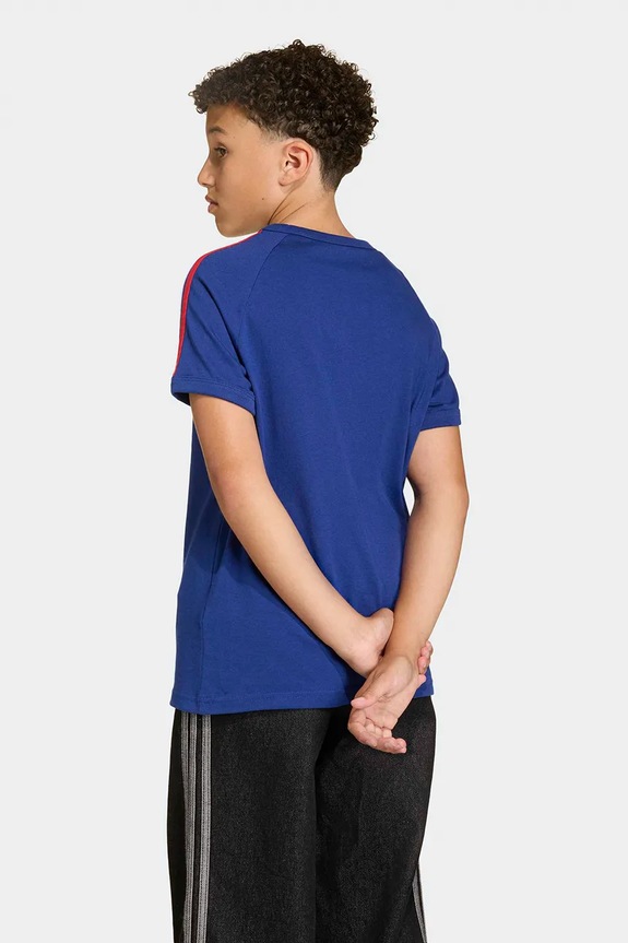 Detské bavlnené tričko adidas Originals KC9515 modrá