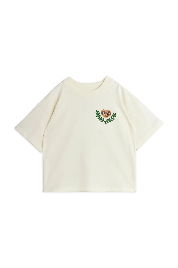 Mini Rodini t-shirt bawełniany dziecięcy E.T. aplikacja biały 25820102