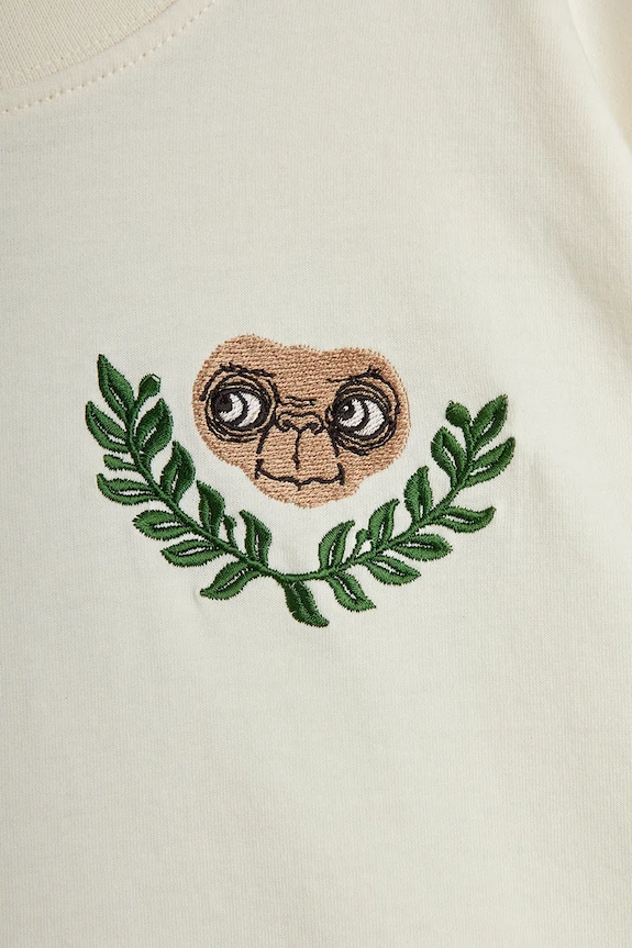 Chłopiec Mini Rodini t-shirt bawełniany dziecięcy E.T. 25820102 biały