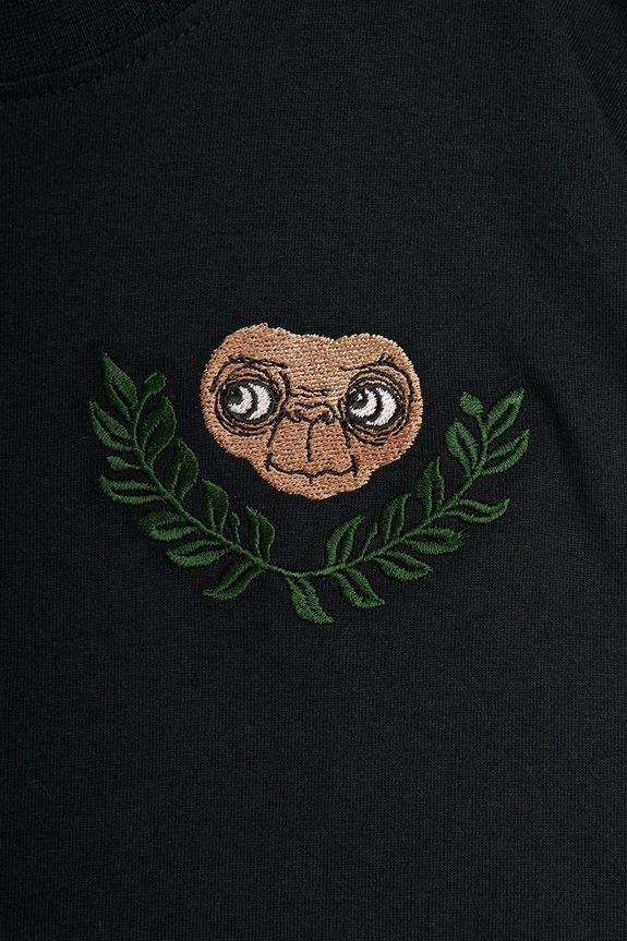 Chłopiec Mini Rodini t-shirt bawełniany dziecięcy E.T. 25820102 czarny