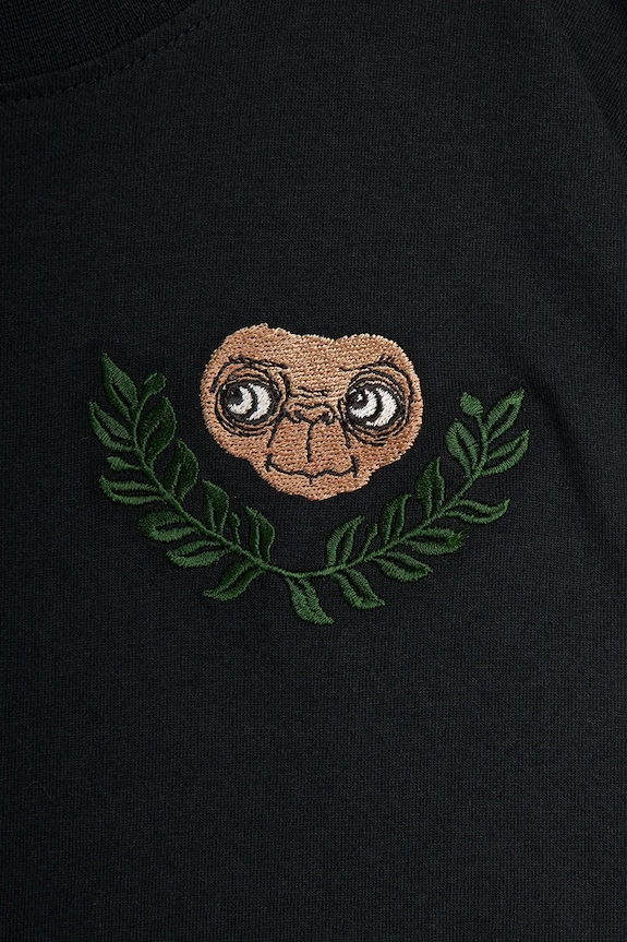 Chłopiec Mini Rodini t-shirt bawełniany dziecięcy E.T. 25820102 czarny