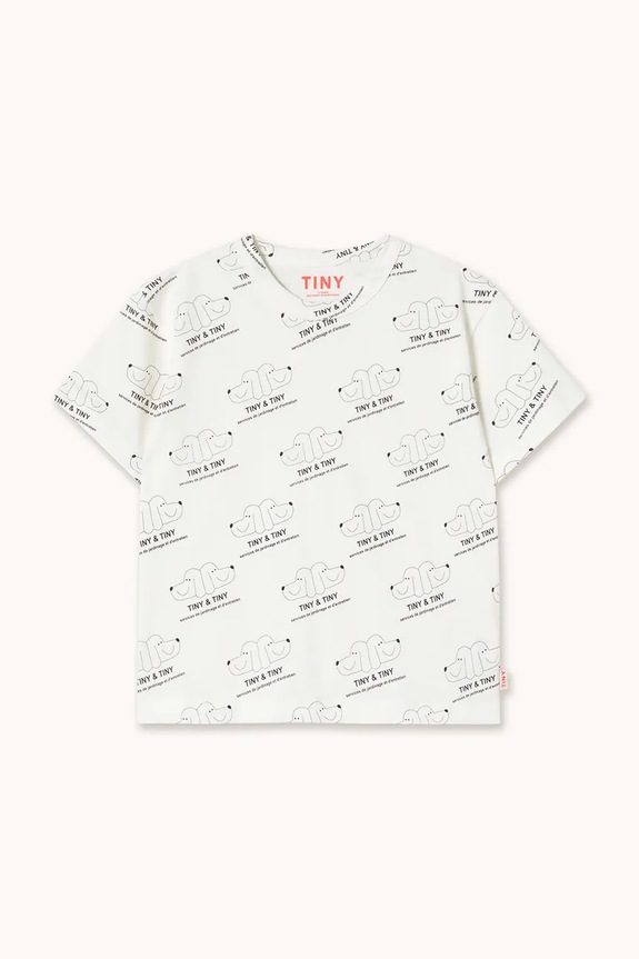 Tinycottons t-shirt in cotone per bambini TINY & TINY KNITTED TEE SS26.008 bianco SS26