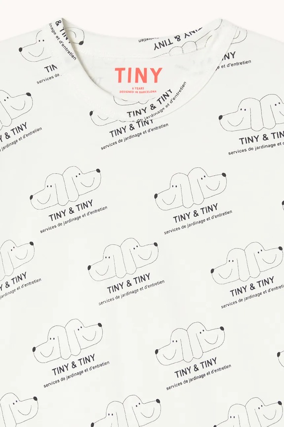 Tinycottons t-shirt in cotone per bambini TINY & TINY KNITTED TEE bianco SS26.008
