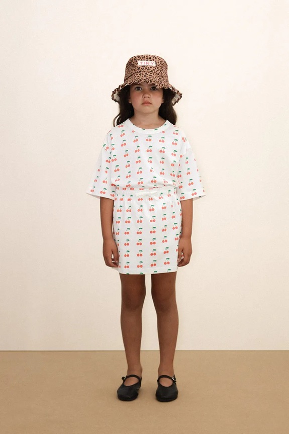 Tinycottons t-shirt in cotone per bambini CHERRIES KNITTED TEE prodotto per bambini bianco SS26.018