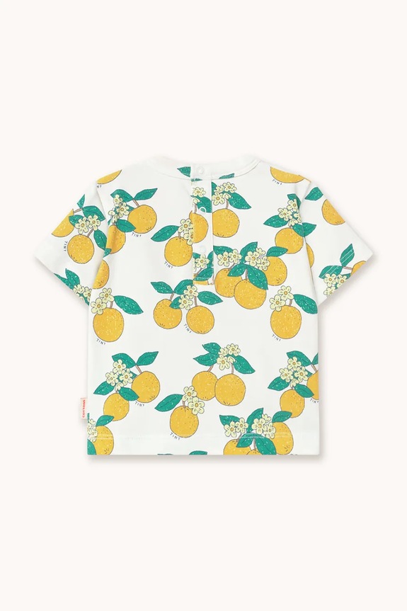 Tinycottons maglieta neonato/a ORANGES KNITTED BABY TEE SS26.029 bianco SS26