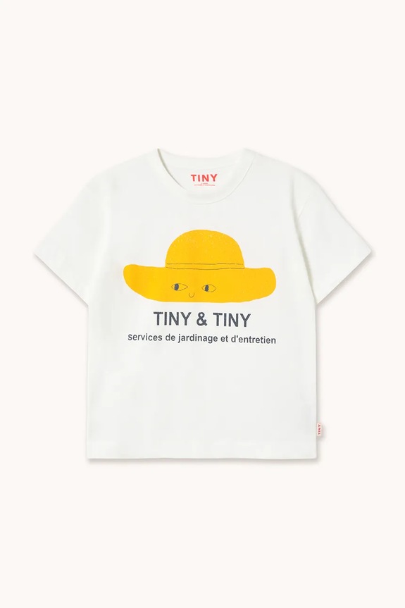 Tinycottons t-shirt in cotone per bambini TINY HAT GRAPHIC TEE SS26.036 bianco SS26