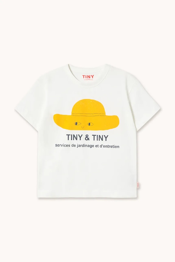 Tinycottons t-shirt in cotone per bambini TINY HAT GRAPHIC TEE SS26.036 bianco SS26