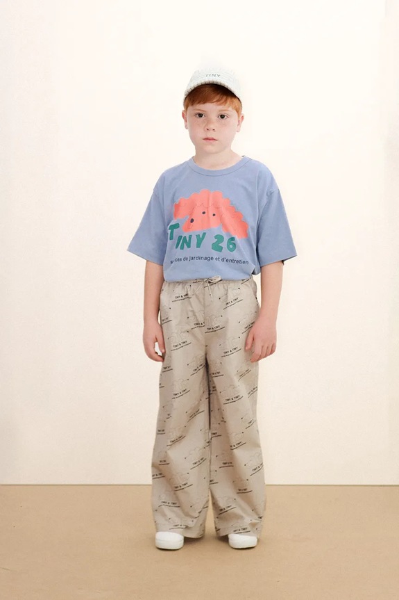 Tinycottons t-shirt in cotone per bambini RED DOG GRAPHIC TEE SS26.040 blu