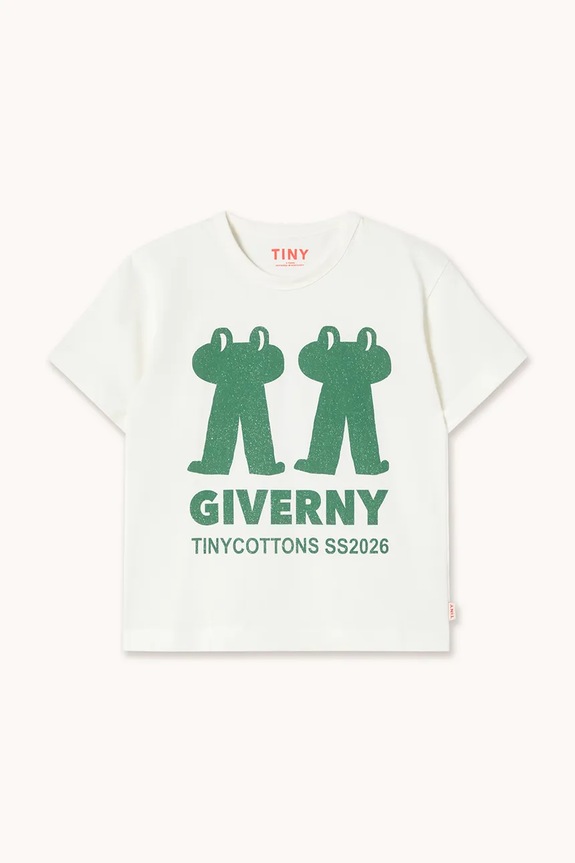 Tinycottons t-shirt in cotone per bambini FROG & FROG GRAPHIC TEE SS26.043 bianco SS26
