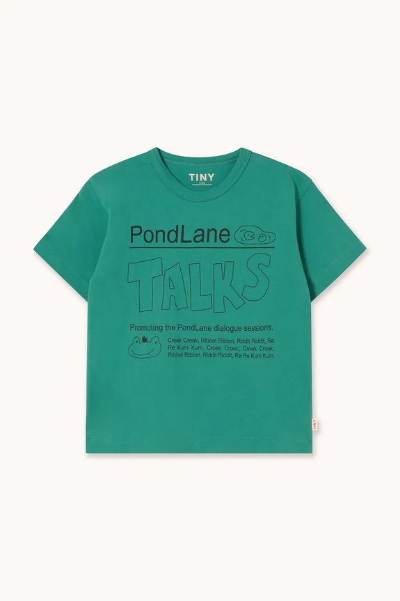 Tinycottons t-shirt in cotone per bambini PONDLANE GRAPHIC TEE SS26.045 verde SS26