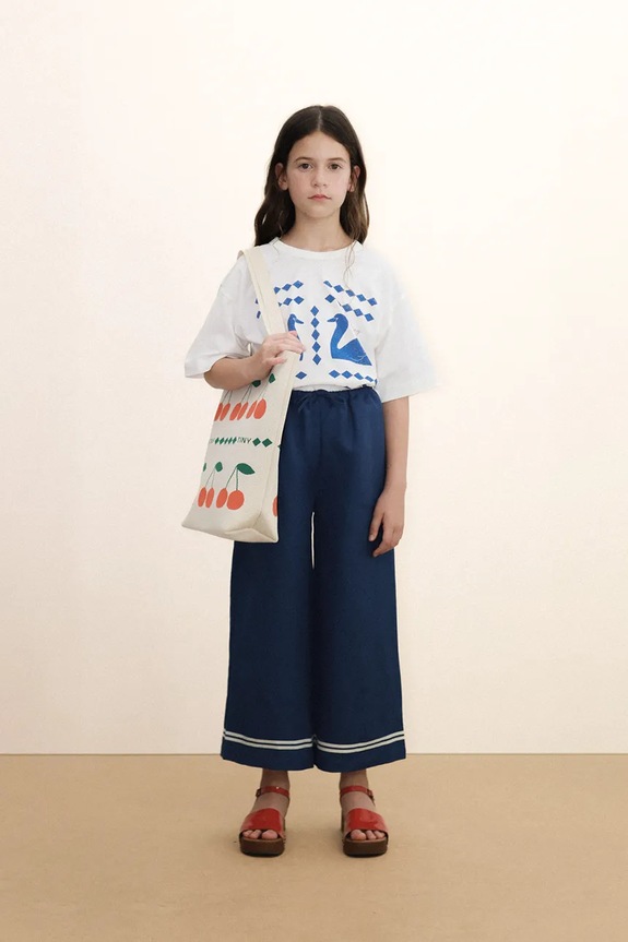 Tinycottons tricou de bumbac pentru copii SWANS DIAMONDS GRAPHIC TEE SS26.059 alb
