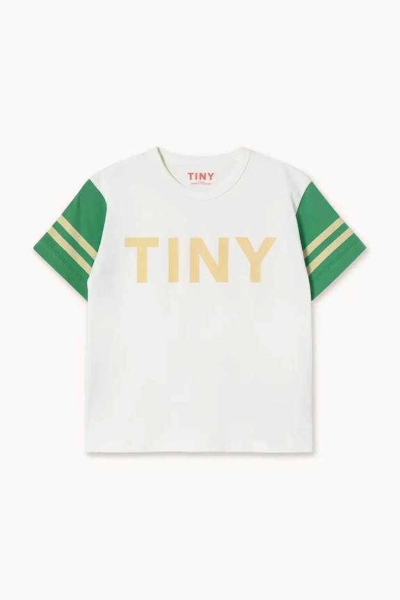 Tinycottons tricou de bumbac pentru copii STRIPES LOGO TEE SS26.061 alb SS26