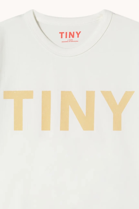 Tinycottons tricou de bumbac pentru copii STRIPES LOGO TEE alb SS26.061