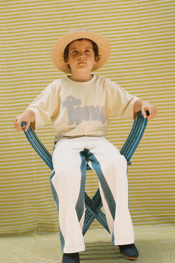 Tinycottons t-shirt in cotone per bambini TINY DOG GRAPHIC TEE prodotto per bambini giallo SS26.062