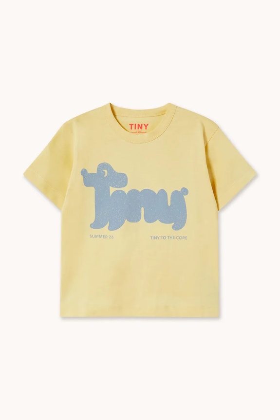 Tinycottons t-shirt in cotone per bambini TINY DOG GRAPHIC TEE SS26.062 giallo SS26