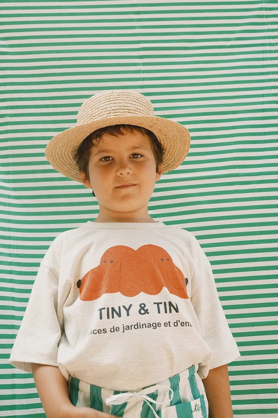 Tinycottons t-shirt in cotone per bambini TINY&TINY GRAPHIC TEE prodotto per bambini bianco SS26.063