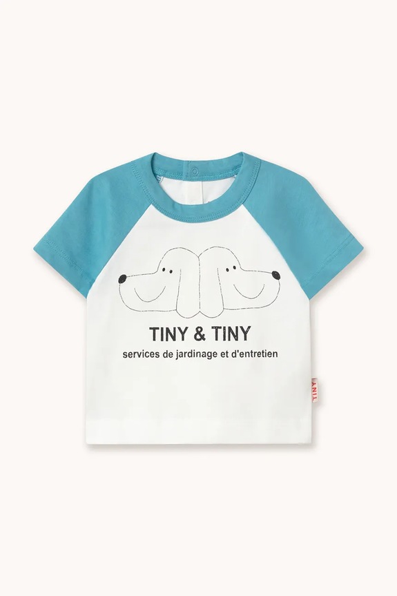 Tinycottons maglietta in cotone neonati TINY&TINY GRAPHIC BABY TEE prodotto per bambini bianco SS26.066