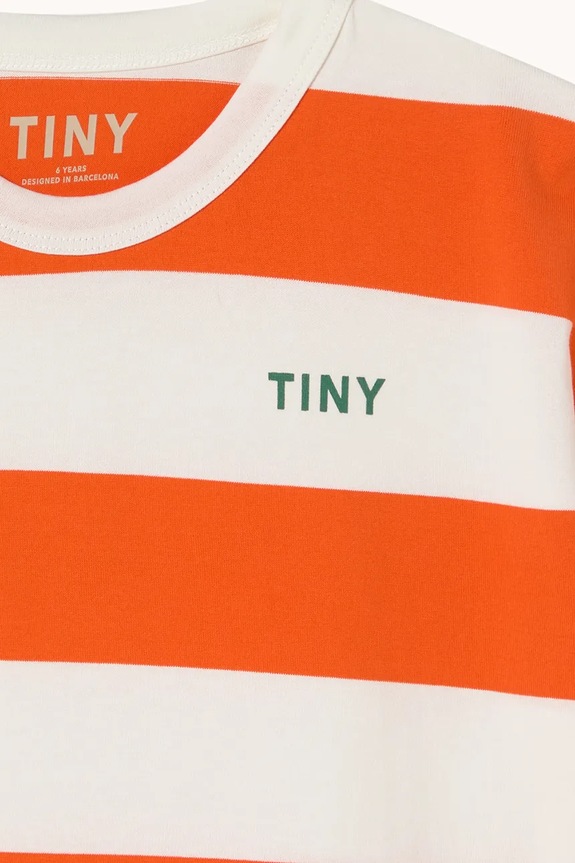 Băieți Tinycottons tricou de bumbac pentru copii STRIPES KNIT TEE SS26.077 portocaliu
