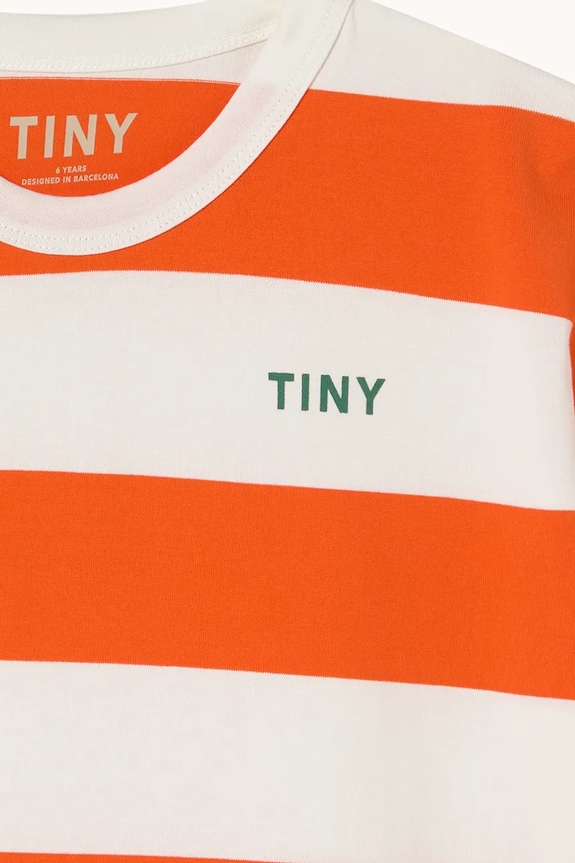Băieți Tinycottons tricou de bumbac pentru copii STRIPES KNIT TEE SS26.077 portocaliu