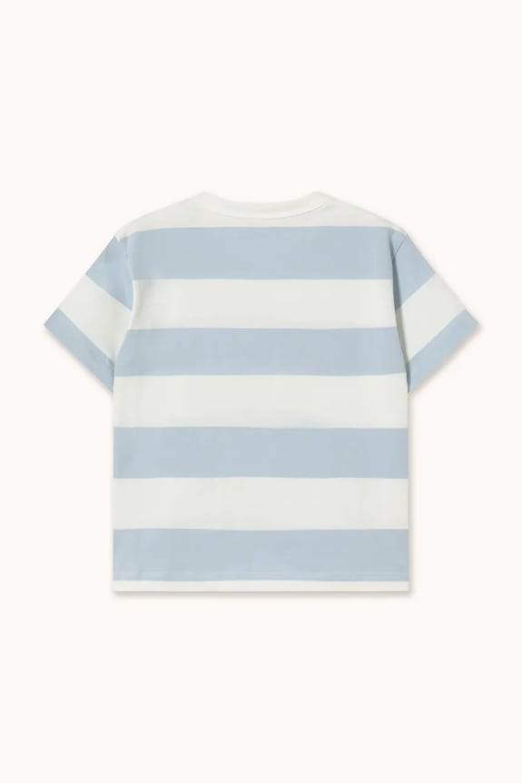 Băieți Tinycottons tricou de bumbac pentru copii STRIPES KNIT TEE SS26.077 albastru
