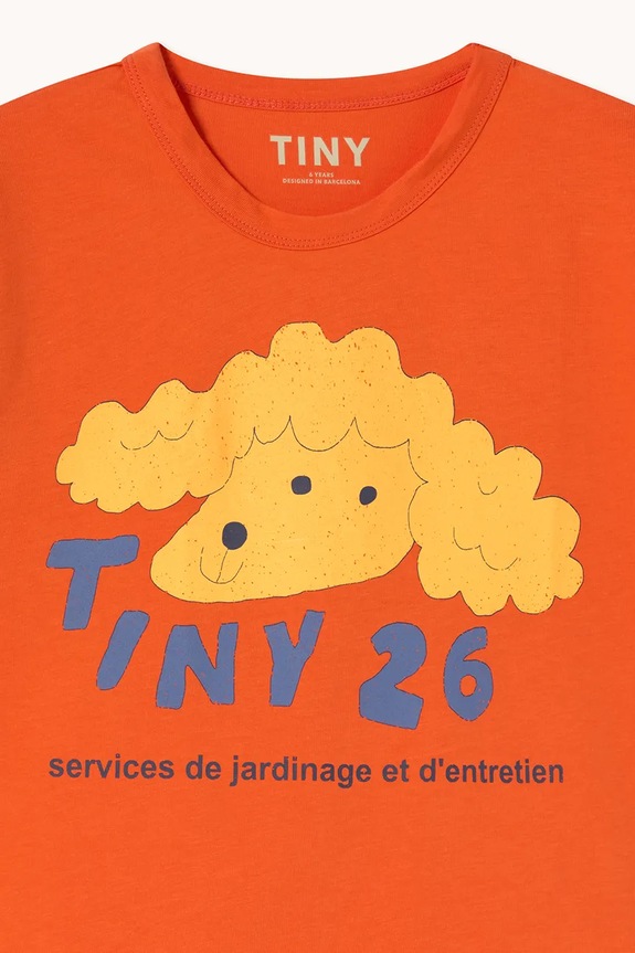 BIMBA Tinycottons t-shirt in cotone per bambini YELLOW DOG GRAPHIC TEE SS26.085 arancione