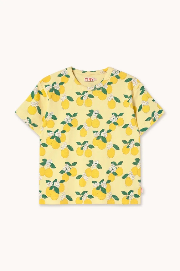 Tinycottons maglietta per bambini ORANGES RIB TEE SS26.112 giallo SS26