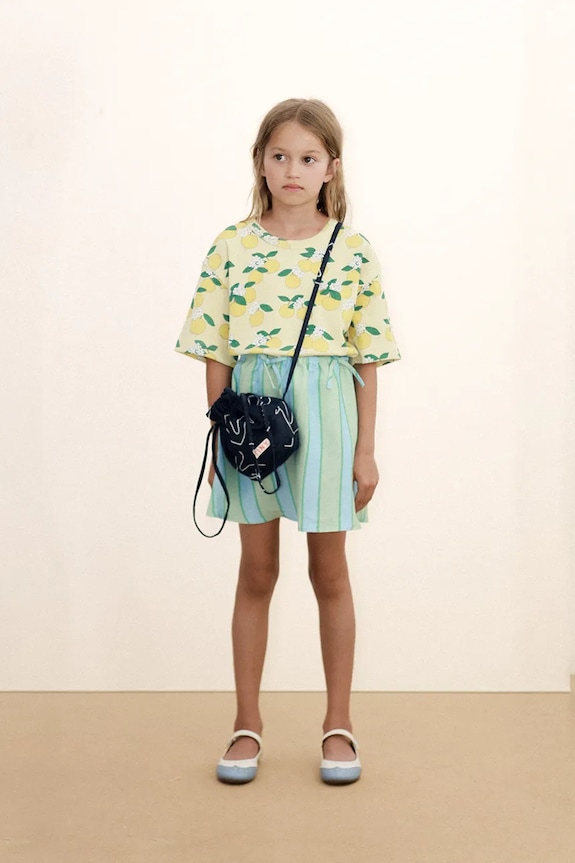 Tinycottons maglietta per bambini ORANGES RIB TEE SS26.112 giallo