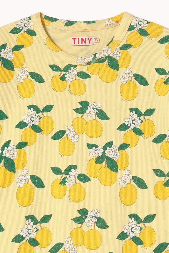 Tinycottons maglietta per bambini ORANGES RIB TEE giallo SS26.112