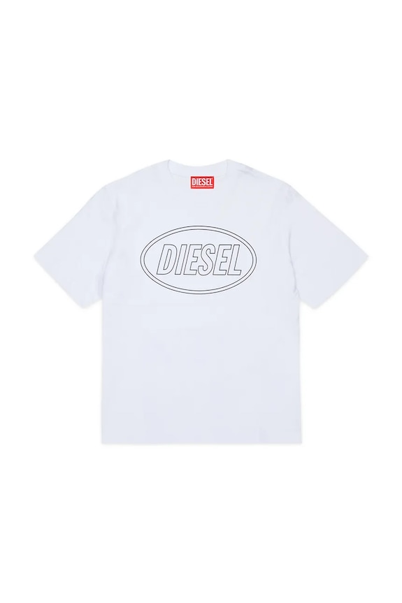Diesel gyerek pamut póló TCIRCLE OVER T-SHIRT pamut fehér J02582.0GRAI