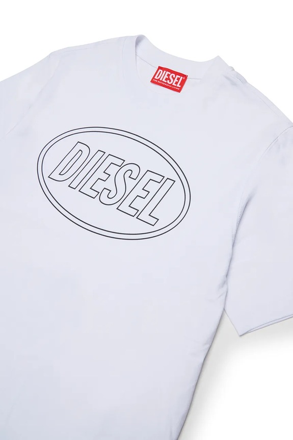 Fiú Diesel gyerek pamut póló TCIRCLE OVER T-SHIRT J02582.0GRAI fehér