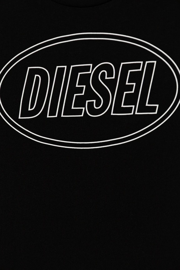 Κοριτσίστικα Παιδικό βαμβακερό μπλουζάκι Diesel TCIRCLE OVER T-SHIRT J02582.0GRAI μαύρο