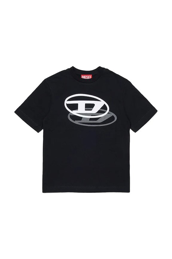 Diesel gyerek pamut póló TVALE OVER T-SHIRT pamut fekete J02601.00YI9