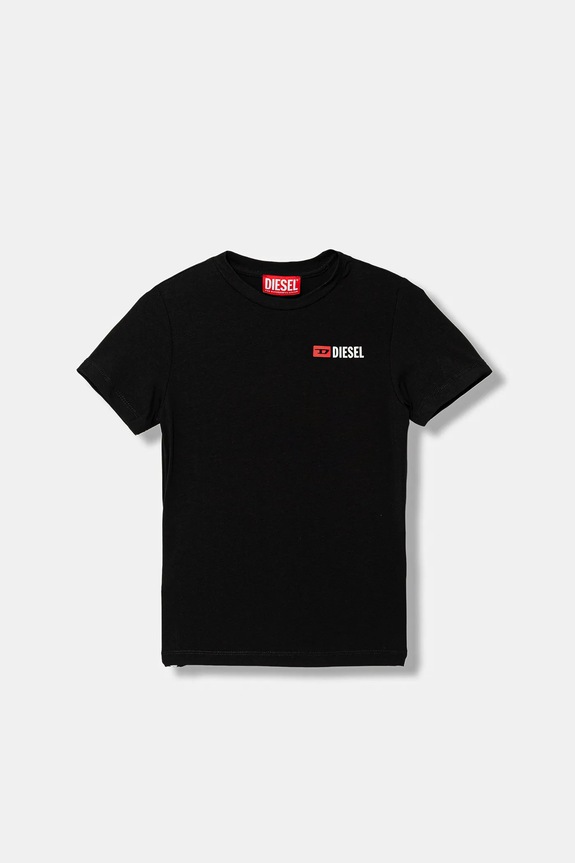 Παιδικό μπλουζάκι Diesel UTRIM UW T-SHIRT με ελαστάν μαύρο J02691.KYATR