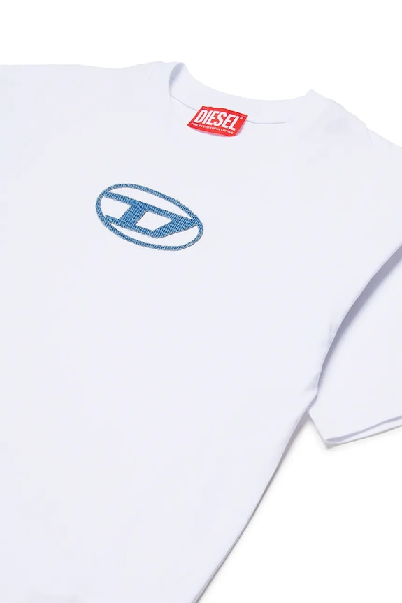 Băieți Diesel tricou de bumbac pentru copii TLOGY OVER T-SHIRT J02590.0GRAI alb