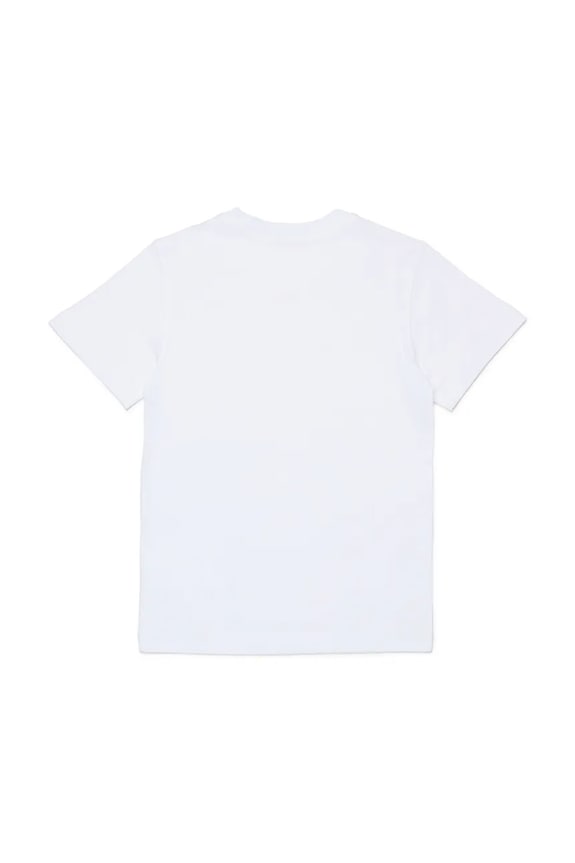 Dječja pamučna majica kratkih rukava Diesel TJUSTR7 T-SHIRT J02770.0CATM bijela SS26