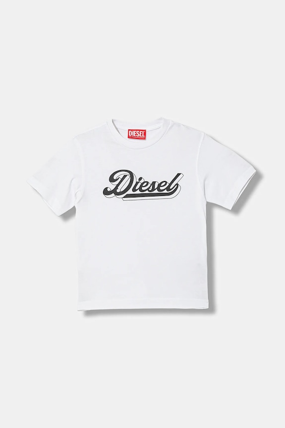 Παιδικό βαμβακερό μπλουζάκι Diesel TCORS OVER T-SHIRT βαμβάκι λευκό J02869.KYA1M