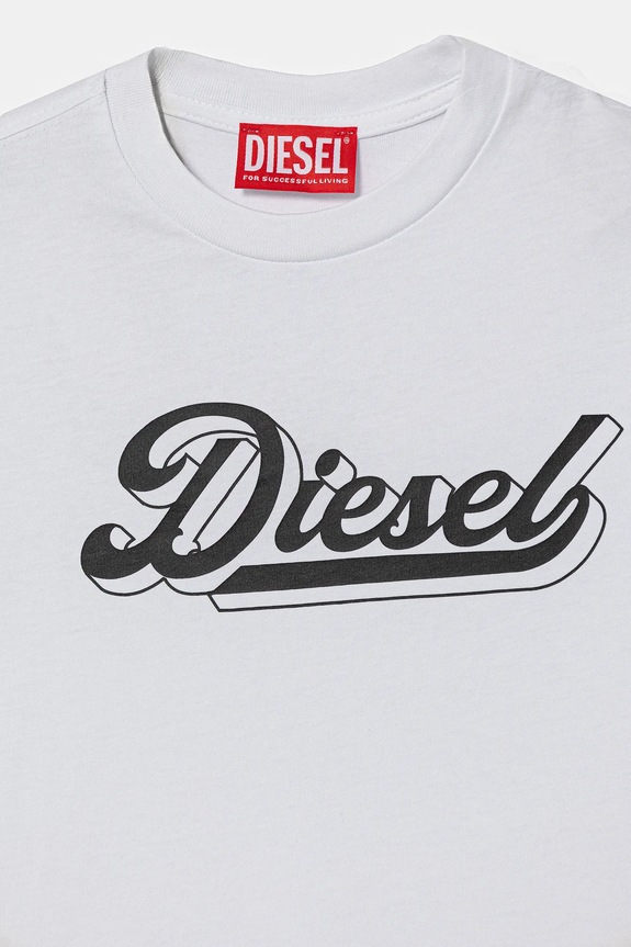 Dječaci Dječja pamučna majica kratkih rukava Diesel TCORS OVER T-SHIRT J02869.KYA1M bijela