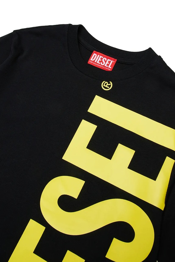 Băieți Diesel tricou de bumbac pentru copii MTOMS OVER T-SHIRTS J02737.00YI9 negru