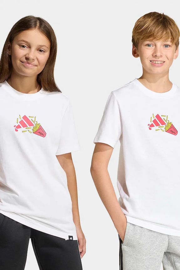 adidas t-shirt bawełniany dziecięcy nadruk biały KA0536